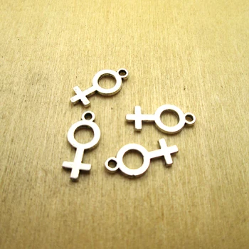 40pcs8x18mm Kvindelige Symbol Charms Køn DIY-halskæde/ armbånd charms antik sølv tone