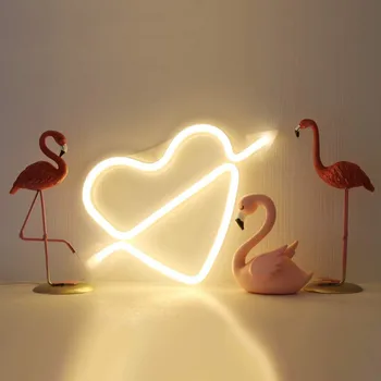 LED Neon Lys batteridrevne Amor Kærligt Hjerte Nat Lys Bryllup Valentine ' s Day Foreslå juledekoration Lampe