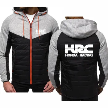 HRC løb motorcykel Bil Logo print i høj kvalitet Bomuld, Sweatshirt Trøjer Mænd Foråret Efteråret Bomuld Fleece Lynlås Jakke