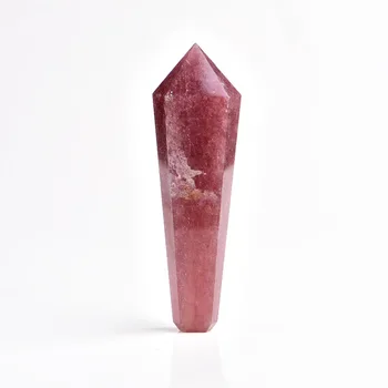 Drop Shipping Naturlig jordbær kvarts Krystal Ryger Pibe + si kvarts sten healing wand Gratis Fragt X27