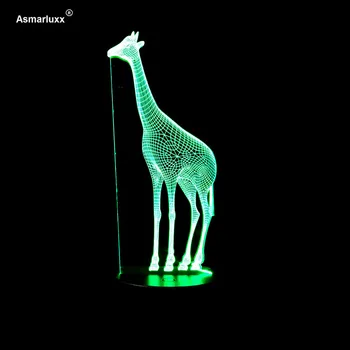 3D Giraf bordlampe Tegnefilm Dyr Illusion Lys Fantastiske LED-Baby Lampe med USB Power Lampe til børneværelset Dekoration Belysning