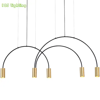 Minimalistisk Loft Spisestue Hængende Lampe Bar Og Butik LED Pendel Guld/Sort Metal Hjem Lysekrone Varmt lys
