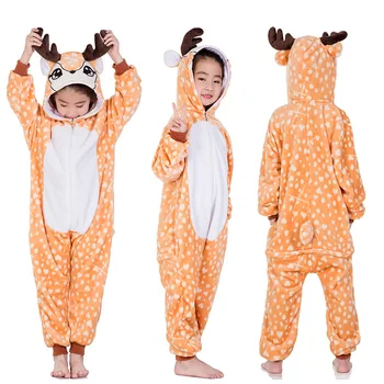 Kigurumi Pyjamas Unicorn Til Børn Piger Pyjamas Drenge Nattøj Dyr Lion Hjorte Licorne Onesie Børn Kostume Buksedragt