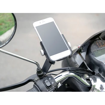 Ny Aluminiumlegering Cykel Telefon holder mobiltelefonholder 4-7 Tommer Mobiltelefoner Motorcykel Titanium/Sort For Cykel-Styr