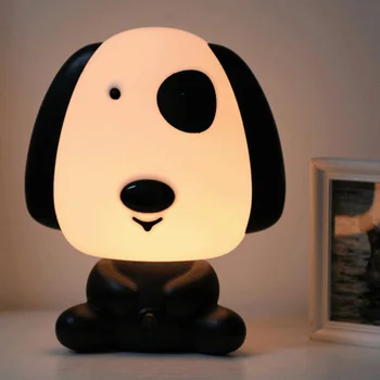 Dejligt Bed Lampe Night Lights Tegnefilm Panda Hund Form Kids Natten Sovende Bruser bordlampe Lys Ferie Gaver AC-EU/US-Stik