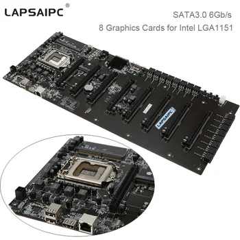 Lapsaipc 8 Grafikkort Minedrift Bundkort C. B250A-BTC-PLUS YV20 for Intel LGA1151 ETH BTC Miner Antminer Minedrift Bundkort