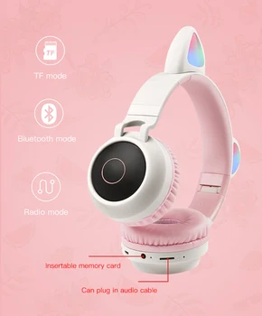 Kat Ører Søde Stil Trådløse Bluetooth-Pandebånd Spil Hovedtelefon til Grils Gave Farverige BT 5.0 Headset Skønhed Bluetooth-Hovedtelefon