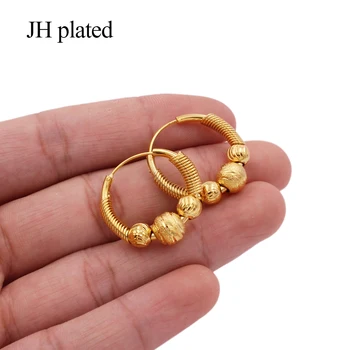 Øreringe 24K Guld Farve runde Hoop earings hoops pircing guld øreringe, piercinger for kvinder/pige øre-ringe, smykker gaver ornament
