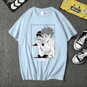 Haikyuu Sjove Tegneserie Grafik T-Shirt Mænd Mode Japansk Anime T-shirt til Sommeren Streetwear t-shirt Top Tees Mandlige