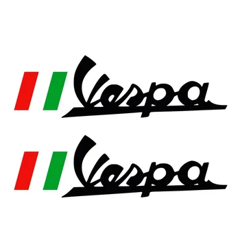 Ekstraordinær 2x Pegatinas Vespa Logo Bandera Italia Salon Vinyl Bil Klistermærker, Mærkater Motorcycl Tilbehør PVC-7cm X 3cm