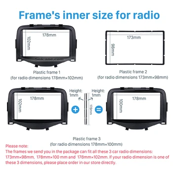 Seicane 2Din Sort Bil AutoStereo Panel Frame Fascia for Toyota Aygo Adapter Lyd-Installation