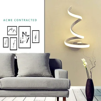 Sengen Værelse Soveværelse Væg Udsmykning Kunst Moderne LED-Spiral Lys, Varm/Hvid Lys vægbeslag Metal Lampe til stuen
