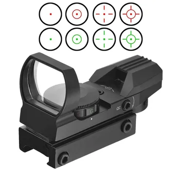 Reflex 4 Sigtemiddel Red Dot Sight Anvendelsesområde Riffelsigte Justerbar Lysstyrke Rifle Scopes Airsoft Optik Holografiske Syn