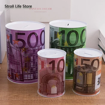 Kreativ Store Besparelser Penge Kasser Nordiske USD EUR GBP Jar Coin Bank sparegris til Papir Penge Kassen Fødselsdag i Dag Gave FP095