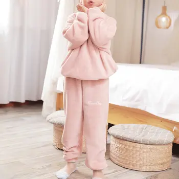 Børn Drenge Nattøj Baby Pige Coral Fleece Sæt Børn Homewear Nattøj til Dreng Pyjamas Børn Nattøj Teenage Tøj