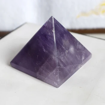Smuk natural Amethyst crystal pulver pyramide håndværk Lilla krystal halvædelsten naturlig kvarts Ornament til gave