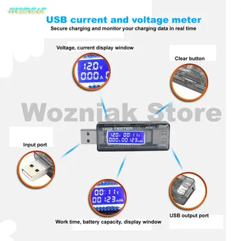 Wozniak USB-intelligent detektor 3A spænding amperemeter til at opdage 20V Mobile vedligeholdelsesopladning Check liste til iphone, samsung test