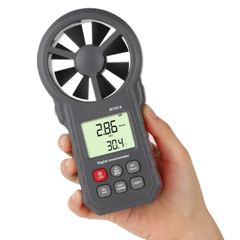 WT87A LCD Digital Vindmåler termometer anemometro vindhastighed vindhastighed Temperatur Måling med Baggrundslys