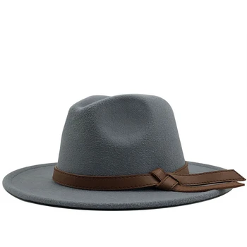 NY Britisk Fedora Hat Mænd Kvinder Efterligning Uldne Vinteren filthatte Mænd Mode Jazz Hat Fedoras Chapeau Kirke hat