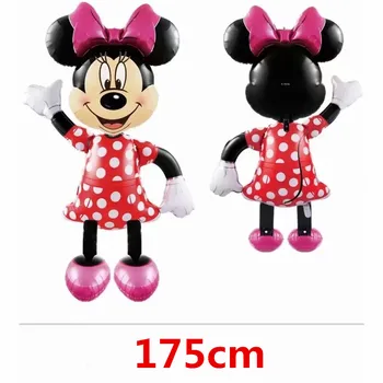 175 cm Mickey, Minnie Mouse Folie Balloner Pink Stående Kids Legetøj Fødselsdag Part Dekorationer Mickey Tema Part Indretning Luft Globos
