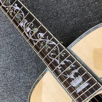 FACTORY CUSTOM 41 tommer D Model akustisk guitar,real abalone bindende,Solid Spruce top,6 strenge til El-guitar, Gratis fragt