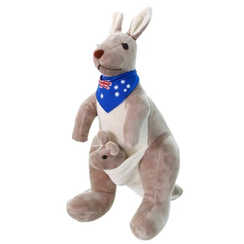 Sød Kangaroo Udstoppede Dyr Blød Plys Dukke Legetøj til Baby, Børn (Blå)