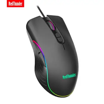 RedThunder Gaming Mouse Kabel, 7 Programmerbare Knapper, Chroma RGB-Baggrundsbelyst, 6400 DPI Justerbar, Komfortabel Ergonomisk Greb