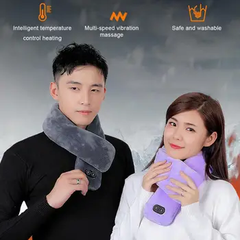 USB-Opvarmet Mænd og Kvinder Vinteren Tørklæde Sjal Udenrigshandel Smart Varme Solid Farve Vibration Massage Tørklæde