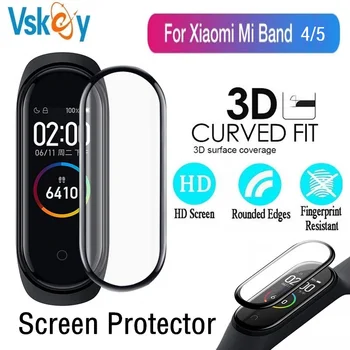 10STK 3D Blød Skærm Protektor til Xiaomi Mi-Band 5 Smartwatch Miband 4 Fuld Dækning Beskyttende Film (Ikke Hærdet Glas)