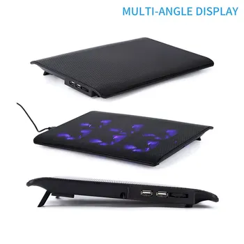 Bærbare Laptop Køler Med 6 Fans Cooling Pad 2 USB-Porte, Justerbar Hastighed Computer Fan Base Plade Til Bærbar PC JR D