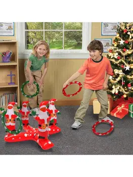 Børn, Ring-kast Legetøj, Oppustelige juletræ Santa Claus Kaste Spil Legetøj Kids Kaste Uddannelse Rekvisitter Julegave