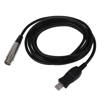 HOT USB Mand til 3-Pin XLR hun Mikrofon MIC Studio o Link Kabel