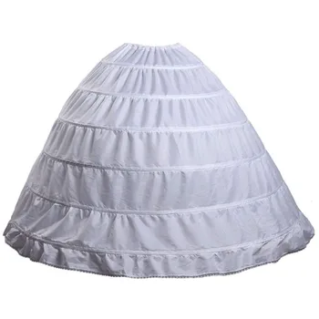 Hvid 6 Hoops Underkjole Krinoline Slip Underskirt For Brudekjole Brudekjole På Lager Plus Size Underkjole