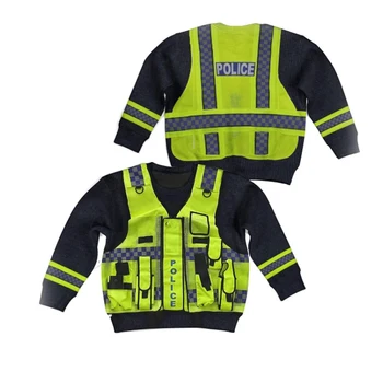 PLstar Kosmos Forældre-barn-Cosplay Hær, politi uniform kostumer til Børn 3D printet Hoodie Sommer Familie shirts brugerdefinerede sweatshirt