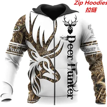 Ny hjorte jagt camouflage Hoodie 3D printet hest Sweatshirt Hoodie efterår fashion street style mænds casual sports trop