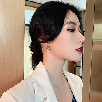 Koreansk hot mode smykker udsøgt AAA zircon14K ægte guld øreringe simple temperament luksus kvinders prom party øreringe