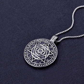 Vintage Hexagram Talisman-halskæde Salomo Amulet Halskæde Hermetisk Kabbalah Smykker