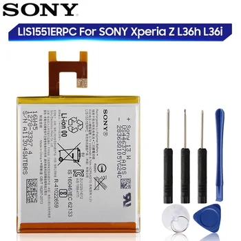 Oprindelige Erstatning Batteri Til Sony SONY Xperia Z L36h L36i c6602 SÅ-02E C6603 S39H LIS1502ERPC LIS1551ERPC Ægte 2330mAh