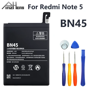 PINZHENG Telefonens Batteri Til Xiaomi Redmi Note 5 BN45 Batterier Reelle Kapacitet 4000mAh Udskiftning Batería Med Gratis værktøjer