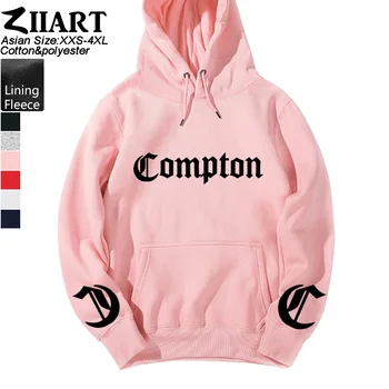 Compton Gotisk Font bogstavet C Hip Hop Rap Piger Kvinde Hoodie Par Tøj Efterår og Vinter Fleece ZIIART