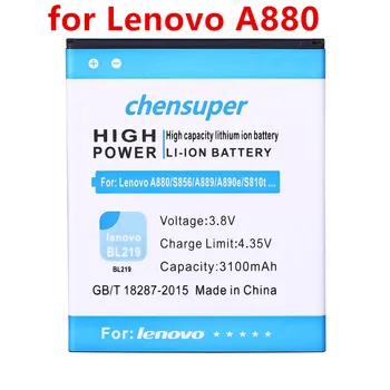Chensuper BL219 3100mAh Batteri til Lenovo A880 S856 A889 A890e S810t A850+ A916 Batterier