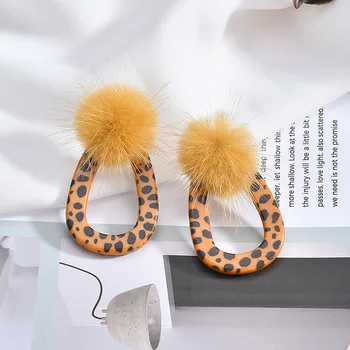 Europæiske og Amerikanske leopard-print punkt dråbe vand tilbehør DIY retro mode harpiks Øreringe materiale