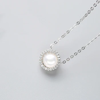 INZATT Nye 925 Sterling Sølv Natural Pearl Halskæde til Charme Kvinder Del Bryllup Mode Smykker 2018 Til mors Dag