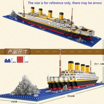 1860pcs RMS titanic store krydstogt Skib/båd, diy Bygge mini-Blokke klassikere Toy udstilling/samling Julegave til børn