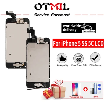 OTMIL Til iPhone 5 5C 5S 5SE Fulde Forsamling LCD-Skærm Touch screen Digitizer Komplet Sæt Pantalla Udskiftning+Hjem-Knappen+Kamera