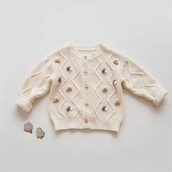 Baby Sweater Cardigan Pompom Baby Piger Sweater Cardigan Lag Bomuld Baby Drenge Pige Cardigan Jakke Kids Lille Barn Cardigans