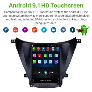 Seicane 9,7 tommer Android 9.1 2012 2013 Hyundai Avante Elantra Bil Radio AutoStereo GPS-Navigation og Multimedie-Afspiller