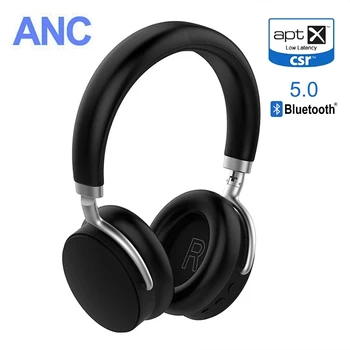 HiFi Bluetooth-5.0 AptX LL Lav Latency Hovedtelefoner ANC Aktive Noise Cancelling Trådløst Headset med Super HiFi Dyb Bas