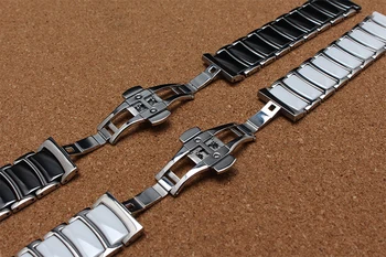 Nye Stil Mode Metal Med Keramiske Urrem armbånd band Gear S3 nye Ur tilbehør 20mm 22mm for diamant eller smart-ur