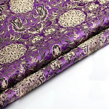75x100cm Importeret Japansk stil lilla Metallic Mønstret Brokade Stof,3D jacquard garn, der er farvet stof forWomen Frakke Kjole Nederdel
